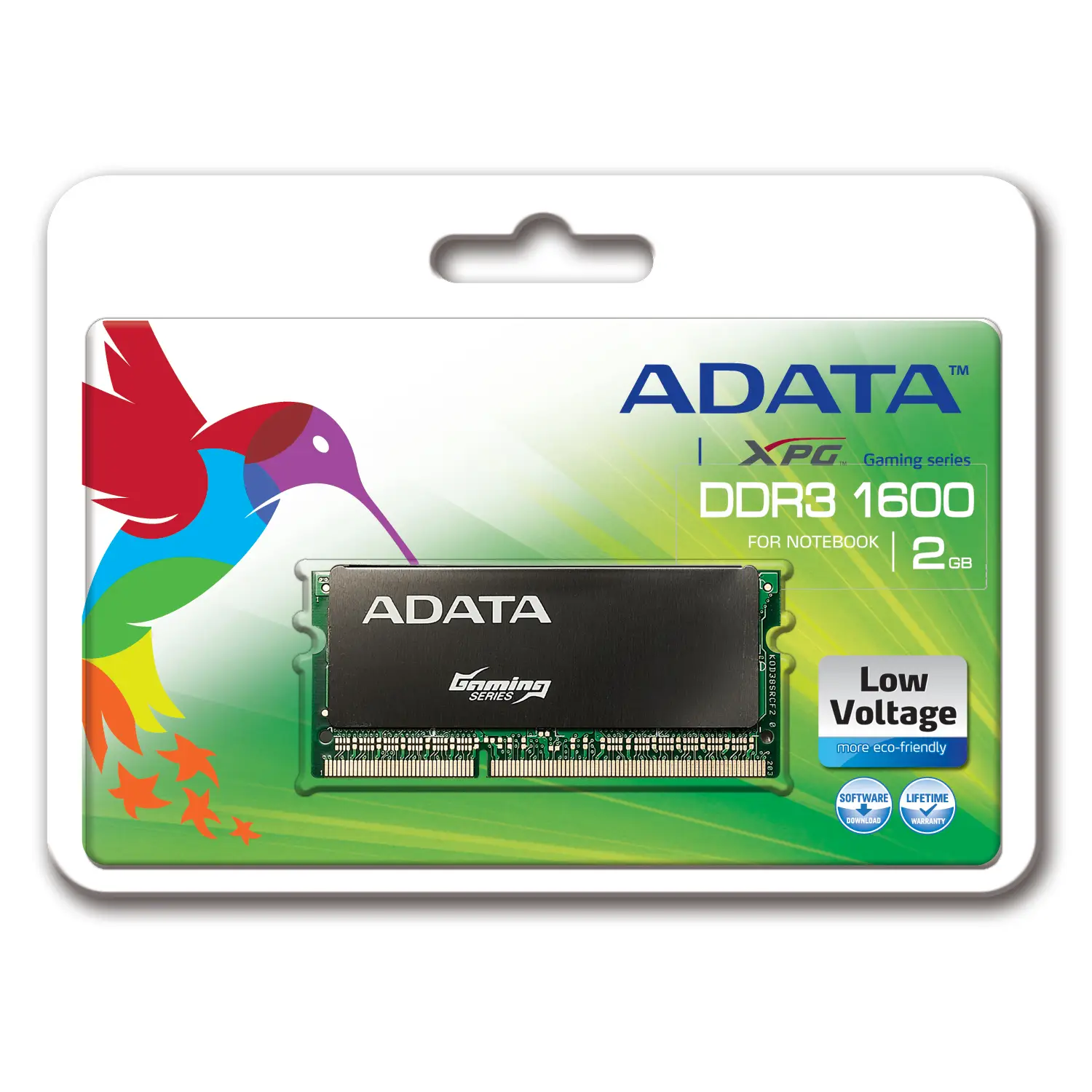 ADATA XPG Gaming Series, SO-Dimm, DDR3L, 1600 MHz, CL9, 2GB AXDS1600GC2G9-1G