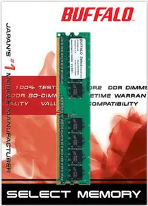 Buffalo 1GB DDR2 PC2-4200 533MHz D2U533B-1GA