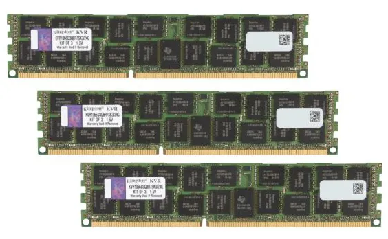 Kingston Technology Kingston ValueRAM 24GB(3 x 8GB) 1066MHz DDR3 ECC CL7 DIMM hafıza birimi 3 x 8 GB 240-pin DIMM