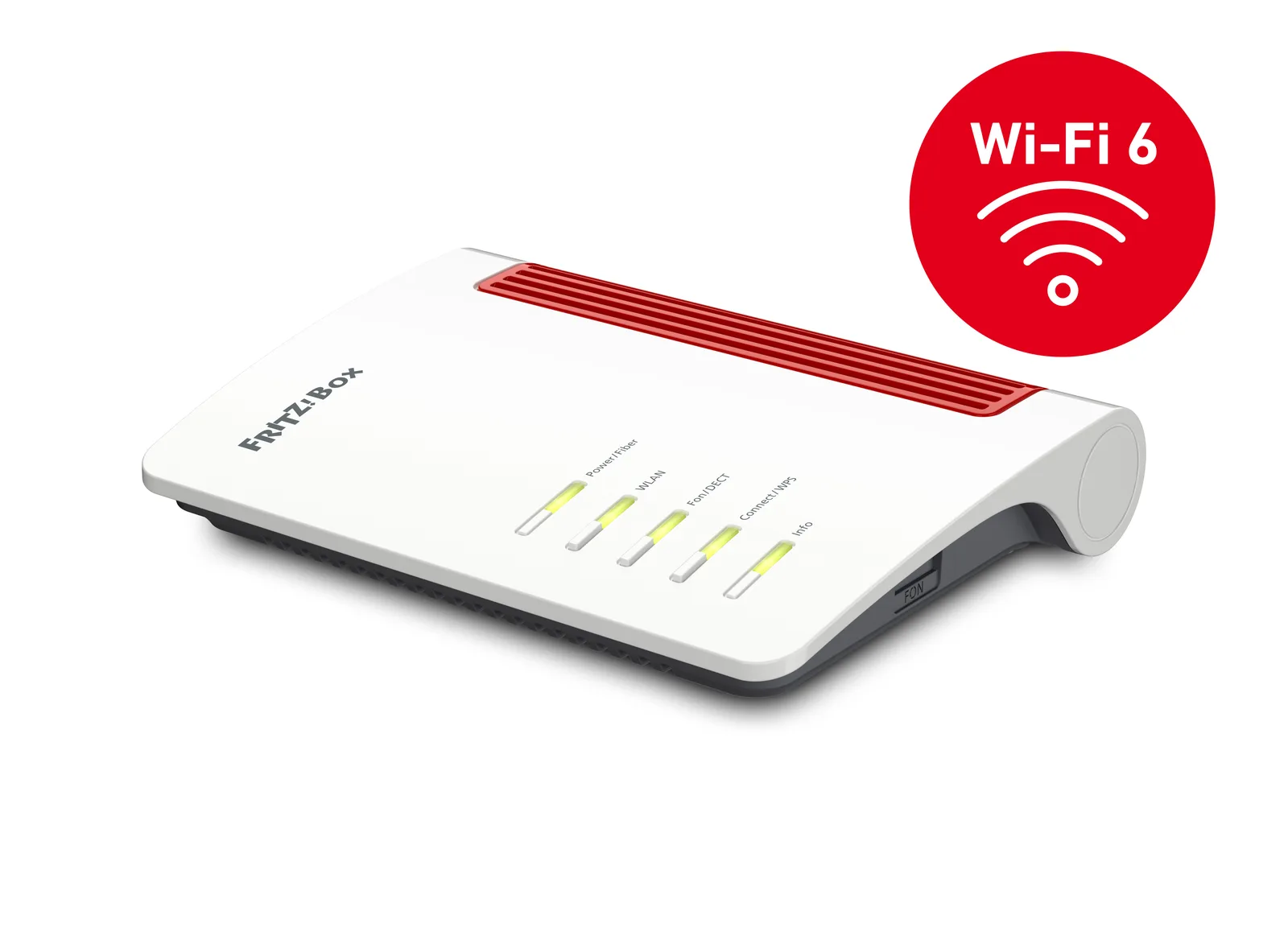 Box FRITZ! 5530 Fiber Edition Internation kablosuz yönlendirici 2.5 Gigabit Ethernet Çift bant (2,4 GHz / 5 GHz) Beyaz