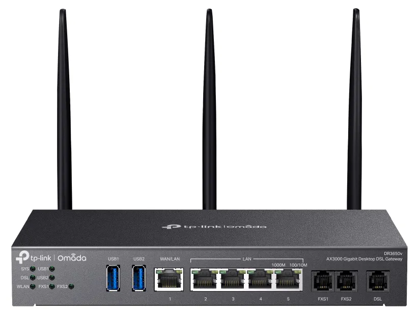 TP-Link Omada DR3220v-4G kablosuz yönlendirici Gigabit Ethernet Çift bant (2,4 GHz / 5 GHz) Siyah