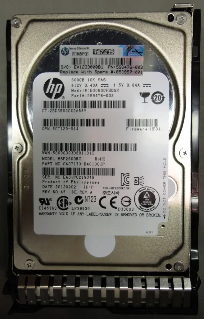 HP 600GB hot-plug dual-port SAS HDD 653957001
