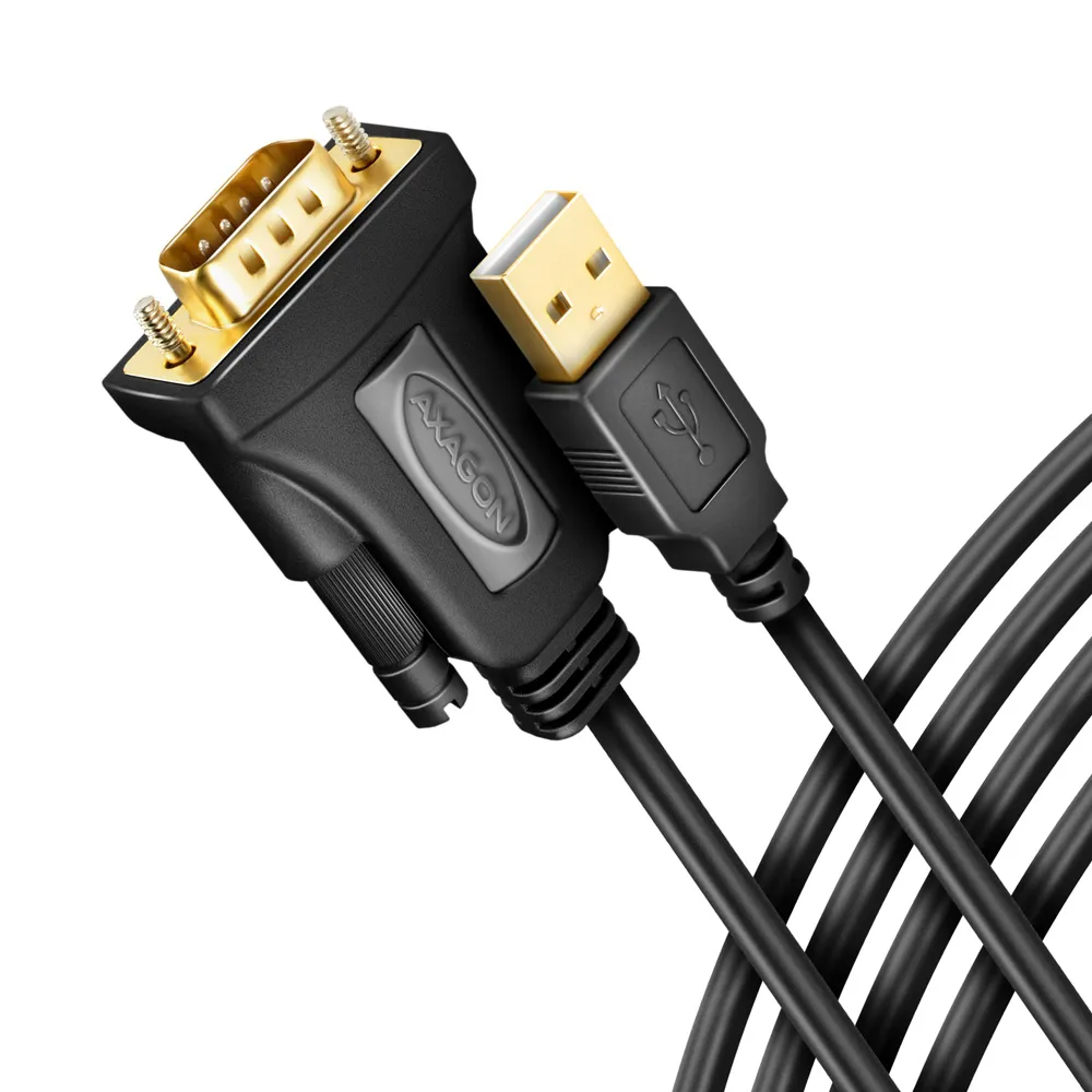 Axagon ADS-1PQN USB-A 2.0 - serial RS-232 DB9-M FTDI adapter cable 1.5m - Adapter - Digital/Daten