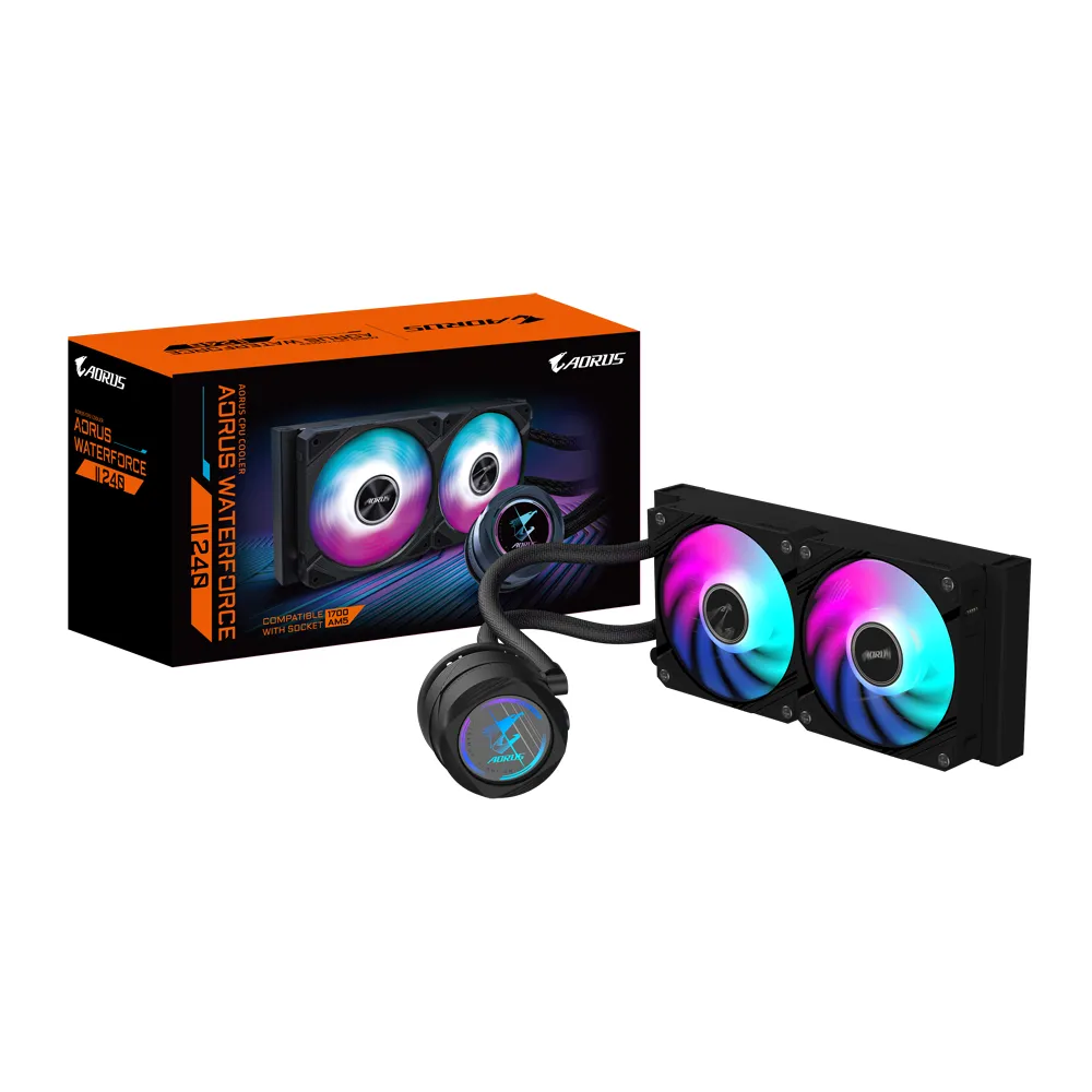 GIGABYTE AORUS WATERFORCE II 240 İşlemci Hepsi dahil sıvı soğutma 12 cm Siyah