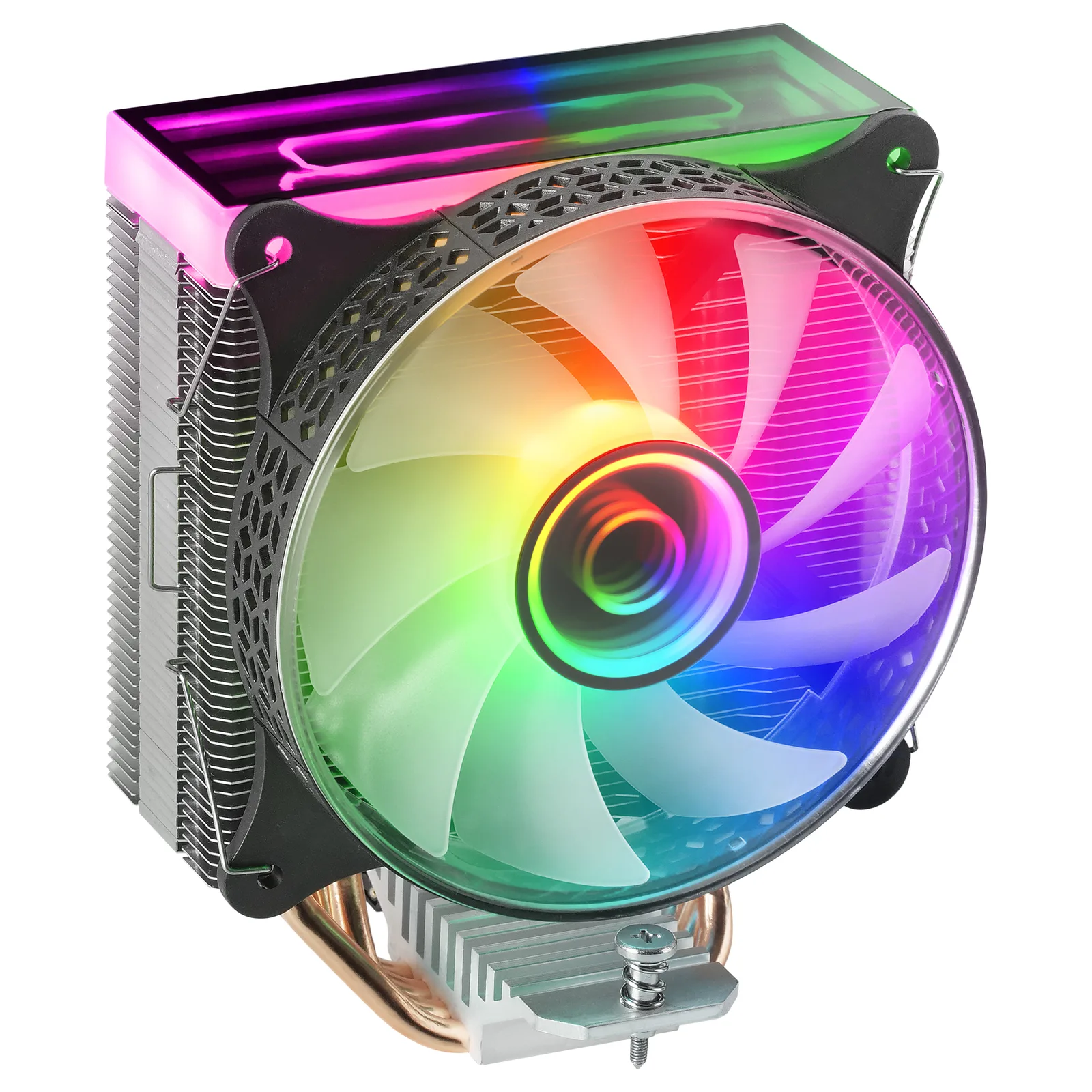 Mars Gaming MCPU-VR Black CPU Heatsink Dual Infinity Mirror ARGB 4 HCT Heatpipes 180W TDP Ultra-quiet PWM 12cm Fan MCPUVR