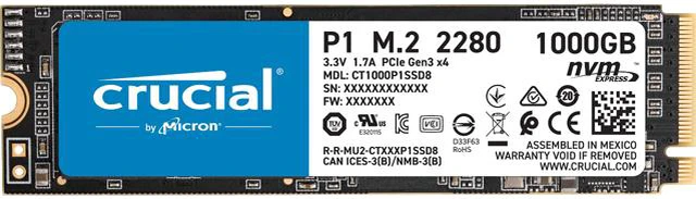Crucial P1 1 TB M.2 Gen3 NVMe SSD Dahili SSD