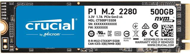 Crucial P1 500 GB M.2 Gen3 NVMe SSD Dahili SSD
