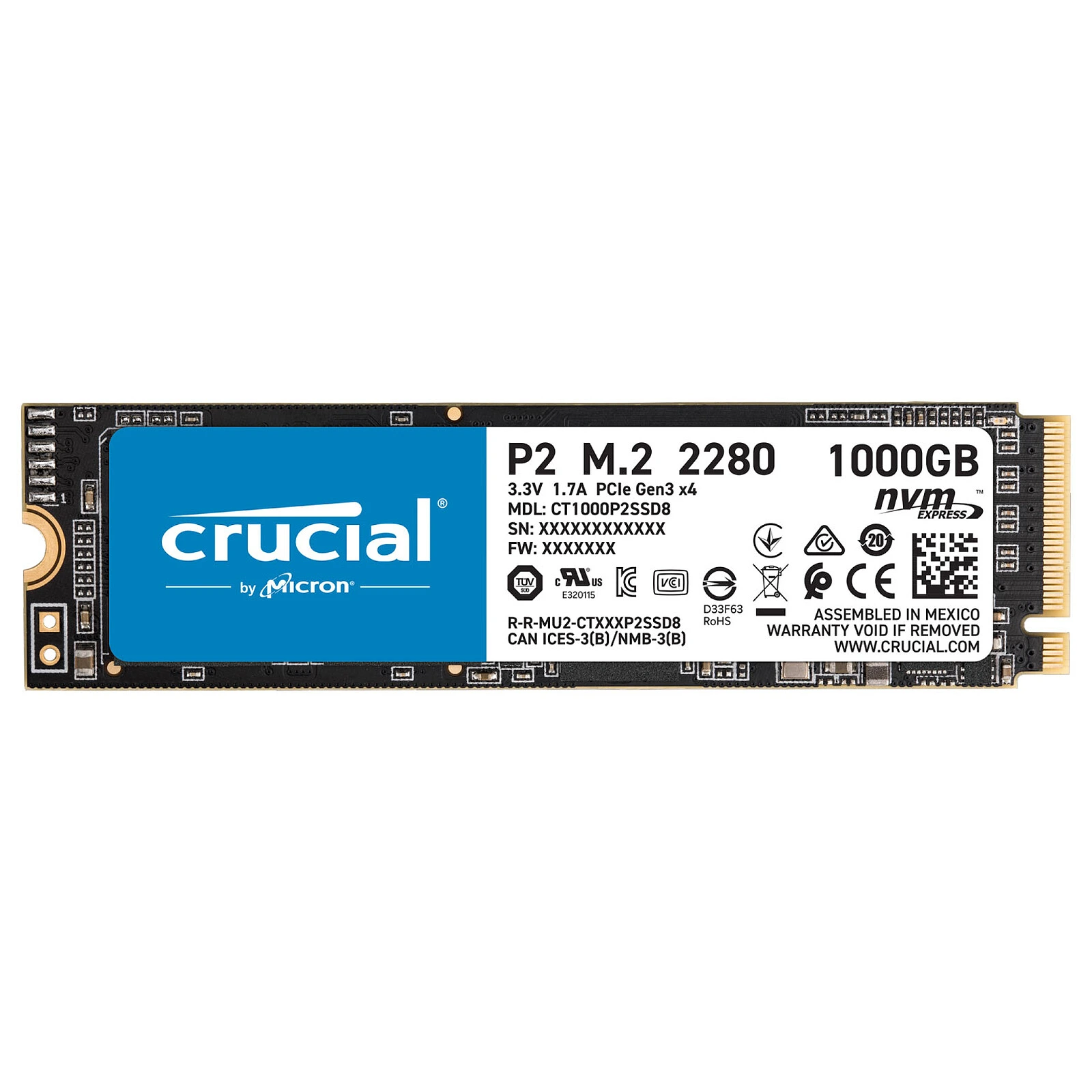 Crucial P2 1 TB M.2 Gen3 NVMe SSD Dahili SSD
