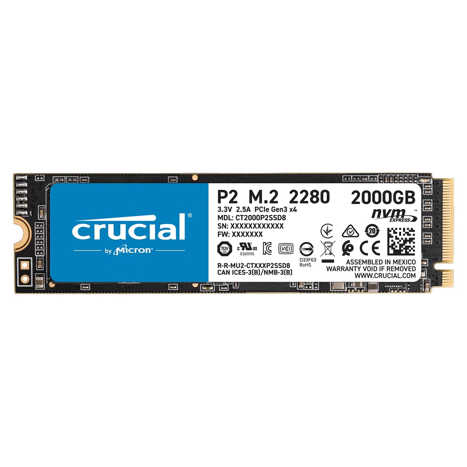 Crucial P2 2 TB M.2 Gen3 NVMe SSD Dahili SSD