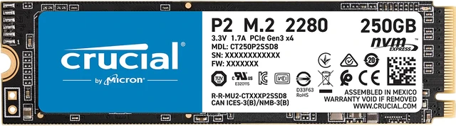 Crucial P2 250 GB M.2 Gen3 NVMe SSD Dahili SSD