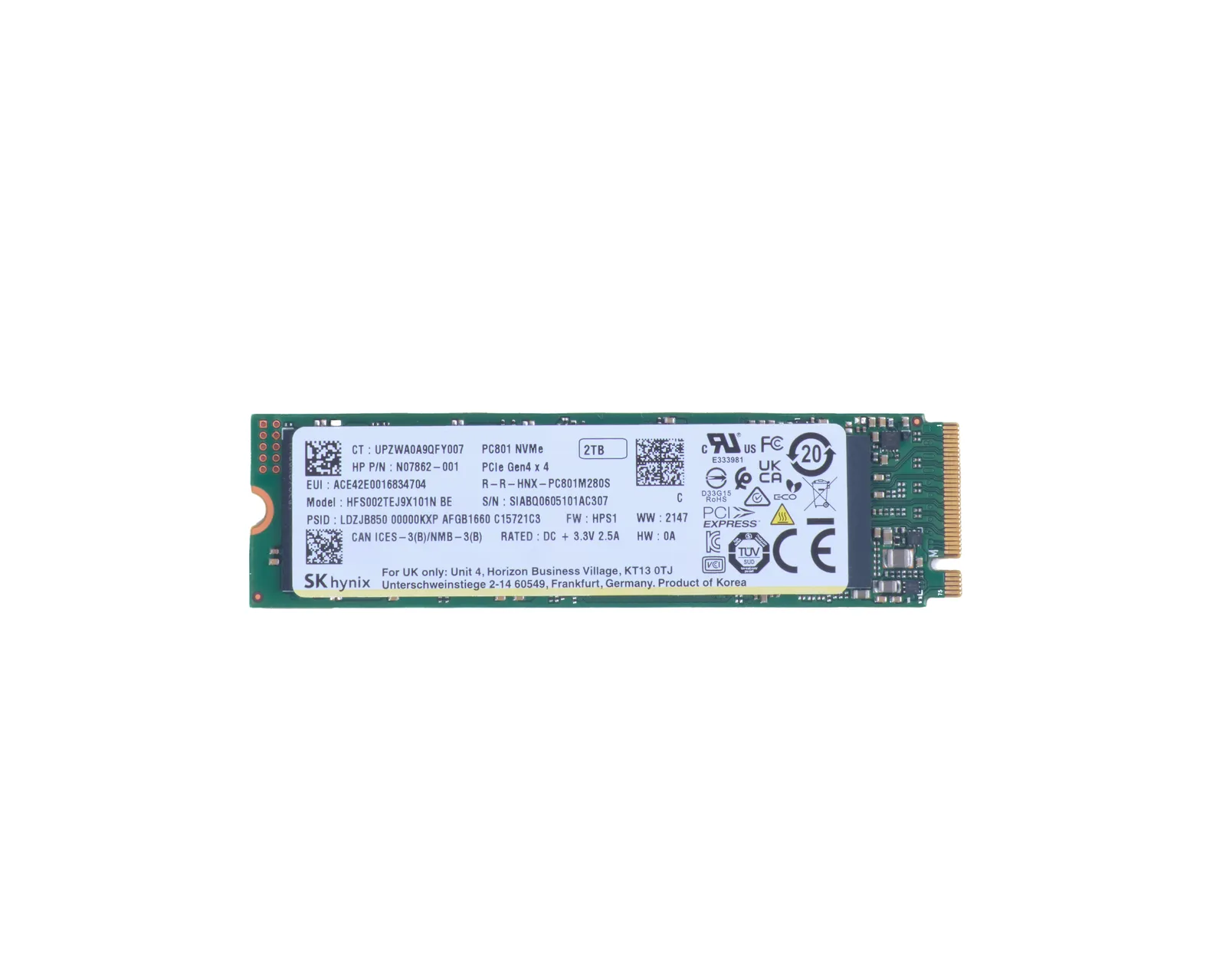 HP 2 TB PCIe-4x4 Katı Hal Sürücüsü