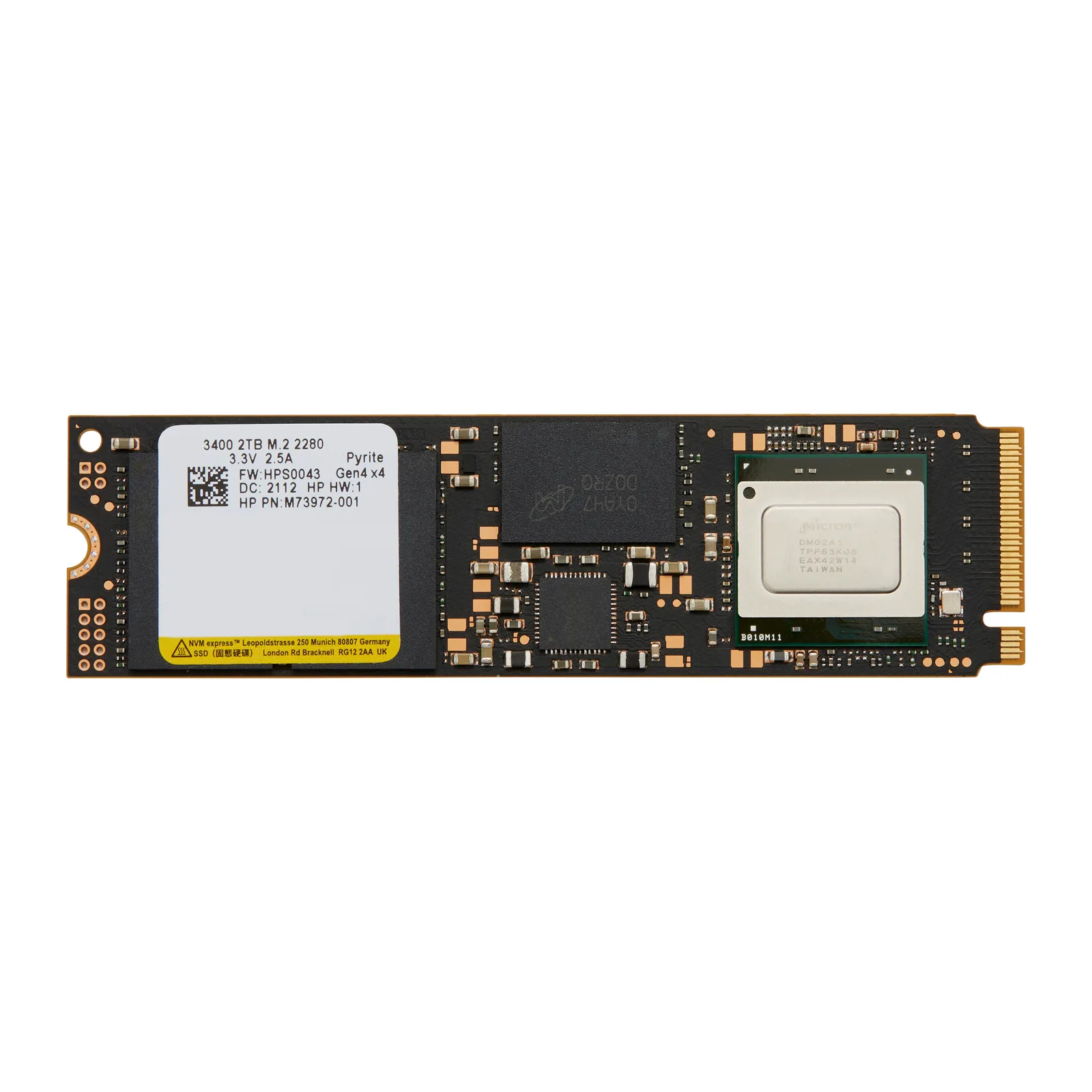HP PCIe-4x4 NVMe TLC M.2 Solid State Drive 6D8L6AA