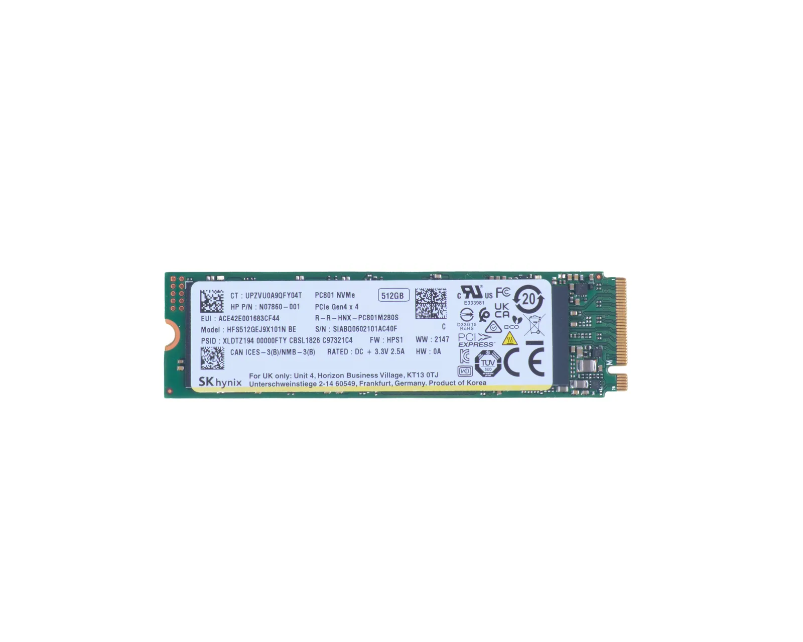HP 512 GB PCIe-4x4 Katı Hal Sürücüsü
