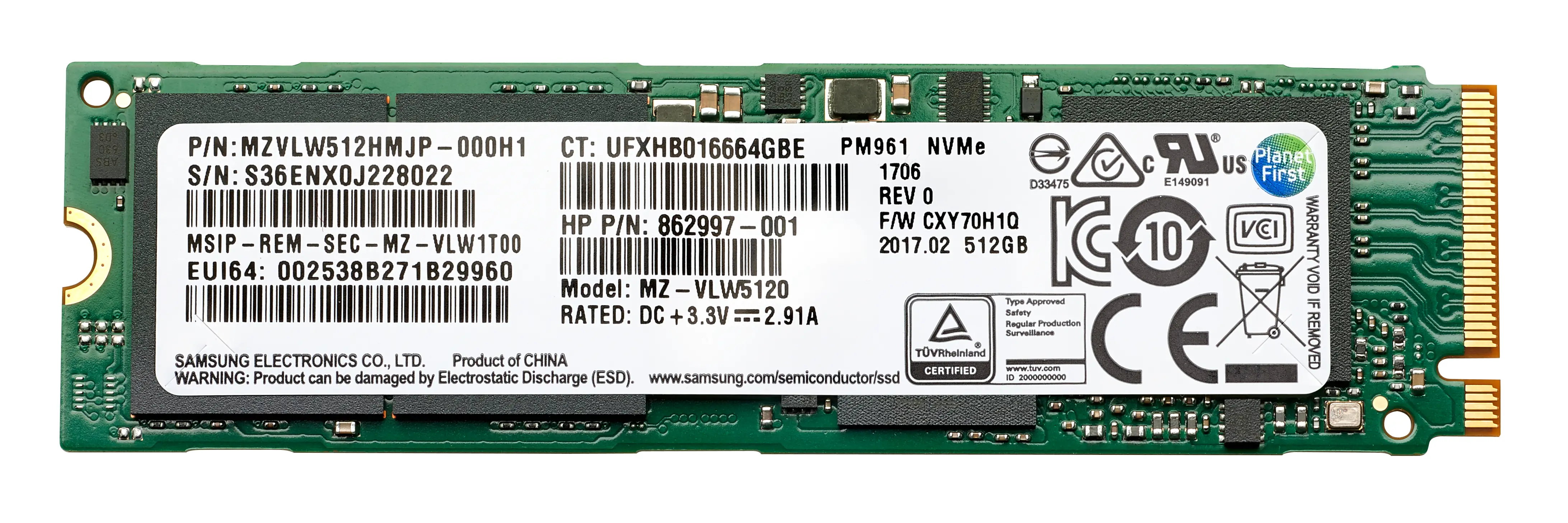 HP 512 GB PCIe 4x4 NVMe TLC SSD 406L8AA