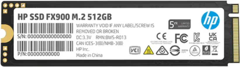 HP FX900 - 512 GB, 5000 MB/s, 4800 MB/s 57S52AA