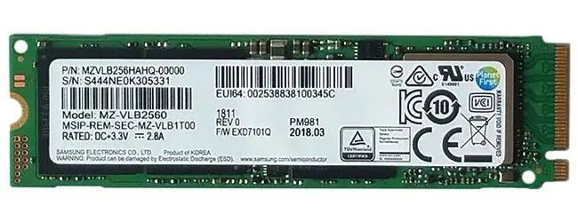 Samsung PM981 256 GB MZVLB256HAHQ-00000