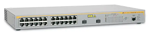Allied Telesis 10/100/1000T x 24 ports managed Gigabit Layer 2+ switch w/ 2 SFP bays AT-9424T/SP-50