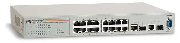 Allied Telesis 10/100TX x 16 ports WebSmart Switch w/ 1000T/SFP x 2 AT-FS750/16