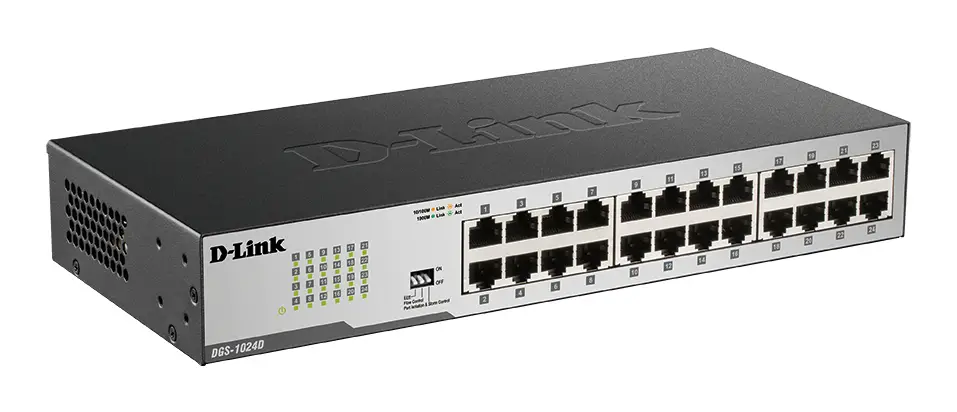 D-Link 24-poorts koper Gigabit switches DGS-1024D/B