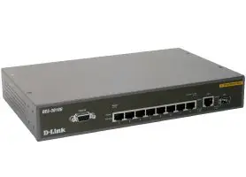 D-Link 8-Port 10/100Mbps Switch & 1x 1000BaseT & 1 x SFP Port, Managed DES-3010G