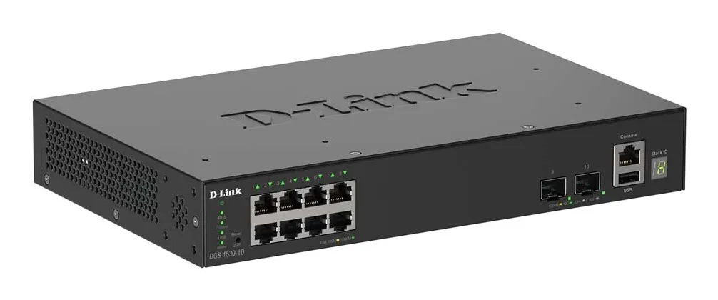 D-Link DGS-1530-10 Gözetilmiş L2 Gigabit Ethernet (10/100/1000) Siyah