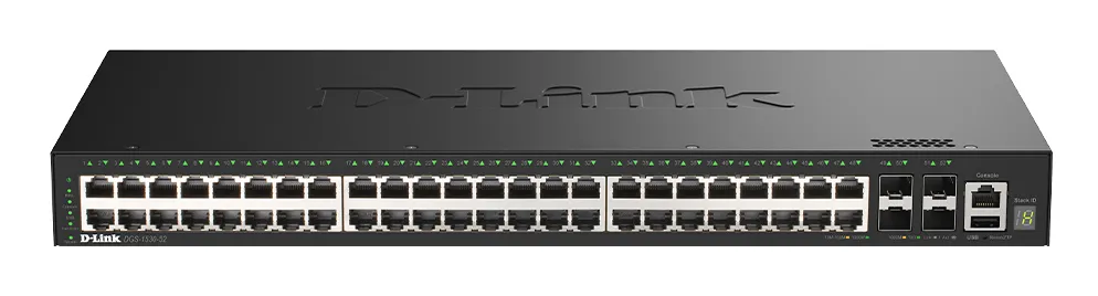 D-Link DGS-1530-52/E ağ anahtarı Gözetilmiş L2 Gigabit Ethernet (10/100/1000) Siyah