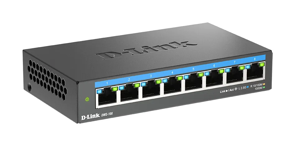 D-Link DMS-108B Yönetilmeyen 2.5G Ethernet (100/1000/2500)