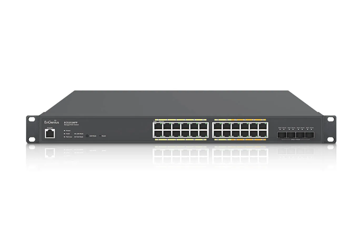 EnGenius Cloud Managed Switch 16-port GbE + 8-port Multi-GbE PoE.af/at(+) 410W 4xSFP L2 19i ECS2528FP