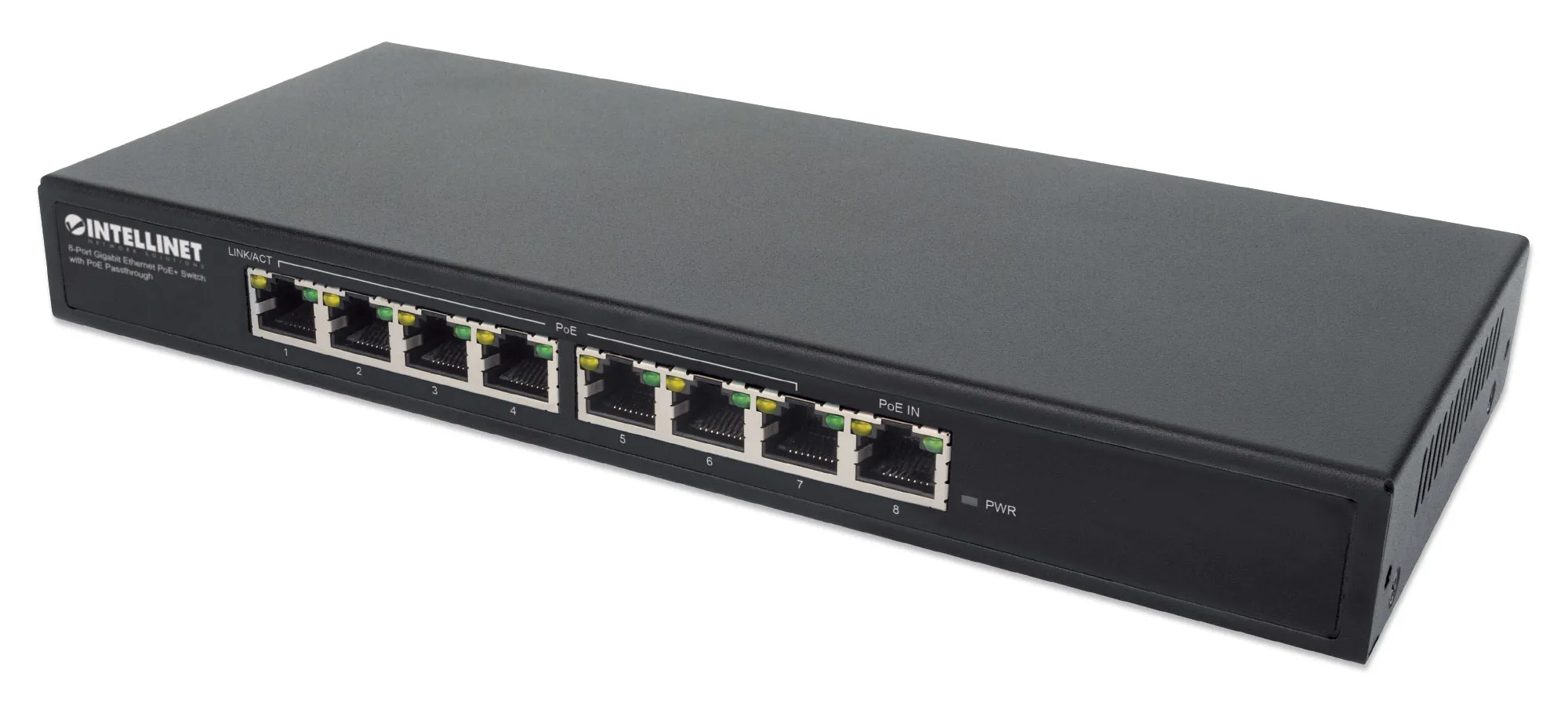 Intellinet 561679-UK ağ anahtarı Gigabit Ethernet (10/100/1000) Ethernet üzerinden güç desteği (PoE) Siyah