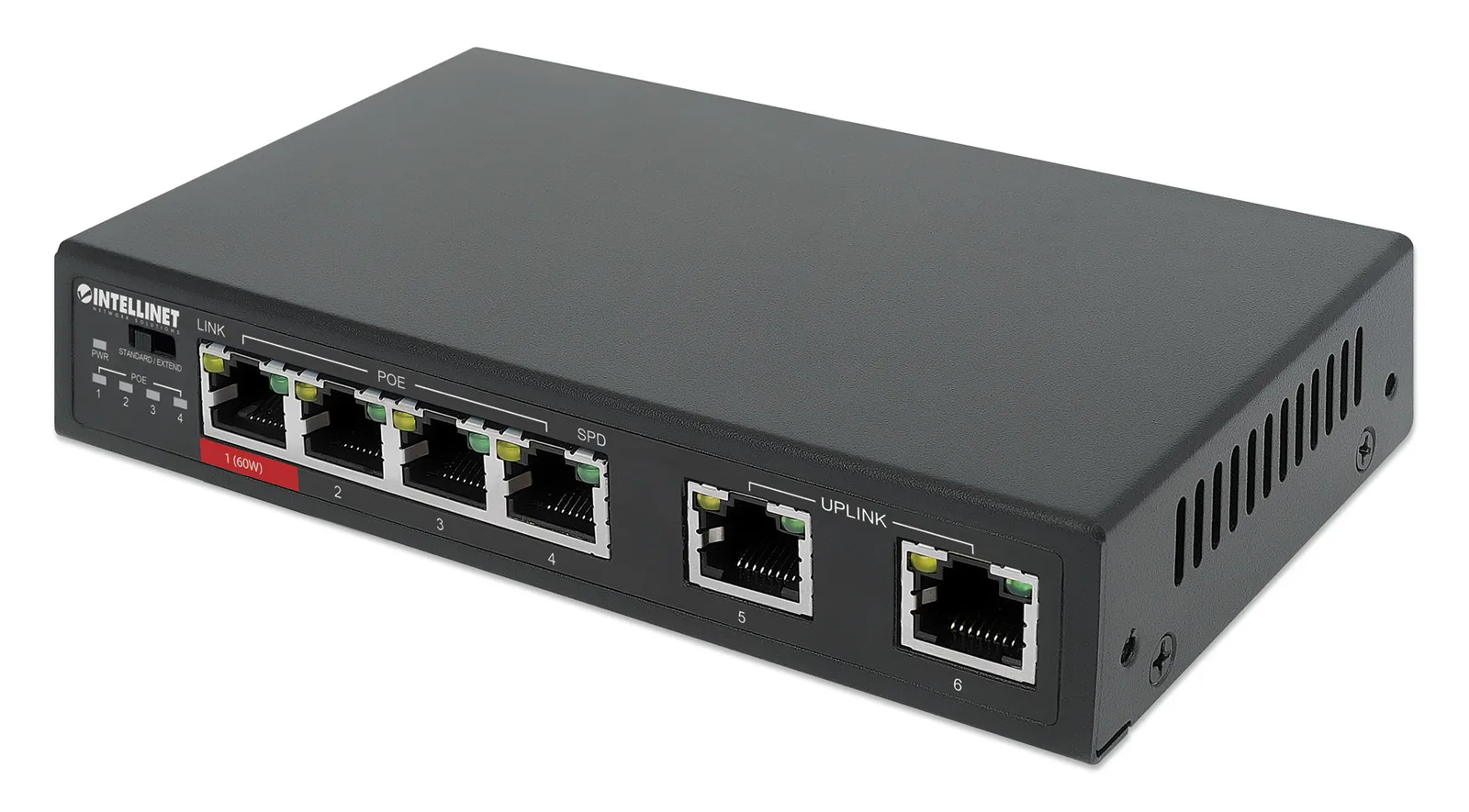 Intellinet 561686-UK ağ anahtarı Fast Ethernet (10/100) Ethernet üzerinden güç desteği (PoE) Siyah