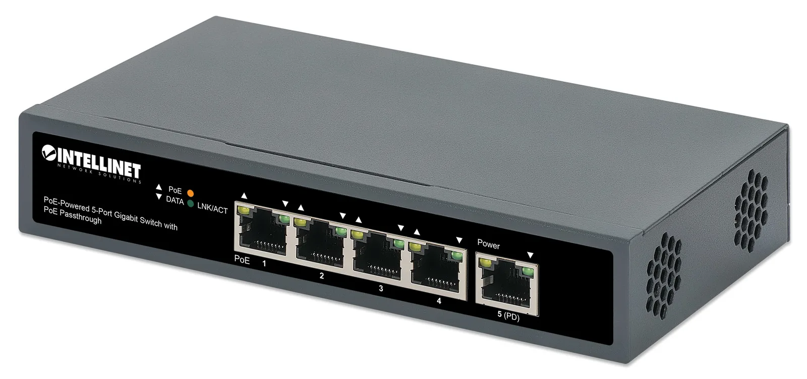 Intellinet 561808-UK ağ anahtarı Gigabit Ethernet (10/100/1000) Ethernet üzerinden güç desteği (PoE) Siyah