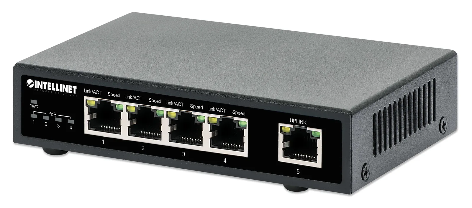 Intellinet 561839-UK ağ anahtarı Gigabit Ethernet (10/100/1000) Ethernet üzerinden güç desteği (PoE) Siyah
