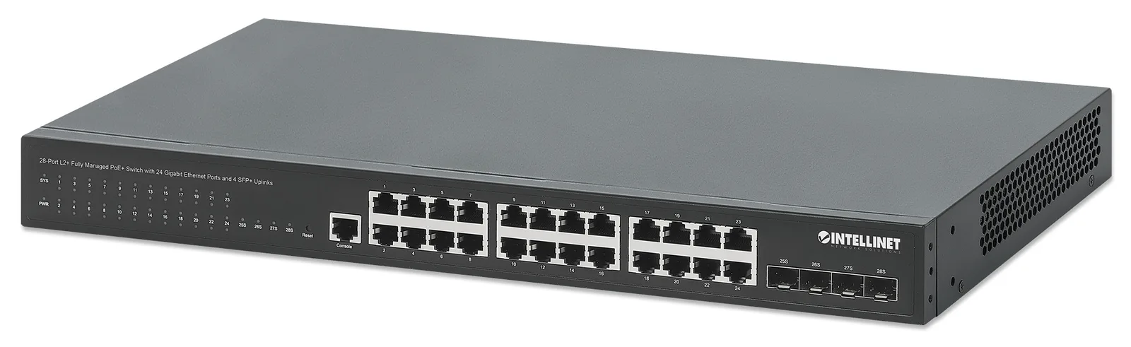 Intellinet 561846 ağ anahtarı Gözetilmiş L2+ Gigabit Ethernet (10/100/1000) Ethernet üzerinden güç desteği (PoE) 1U Siyah