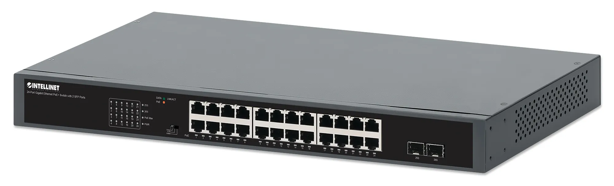 Intellinet 561907-UK ağ anahtarı Yönetilmeyen Gigabit Ethernet (10/100/1000) Ethernet üzerinden güç desteği (PoE) 1U Siyah