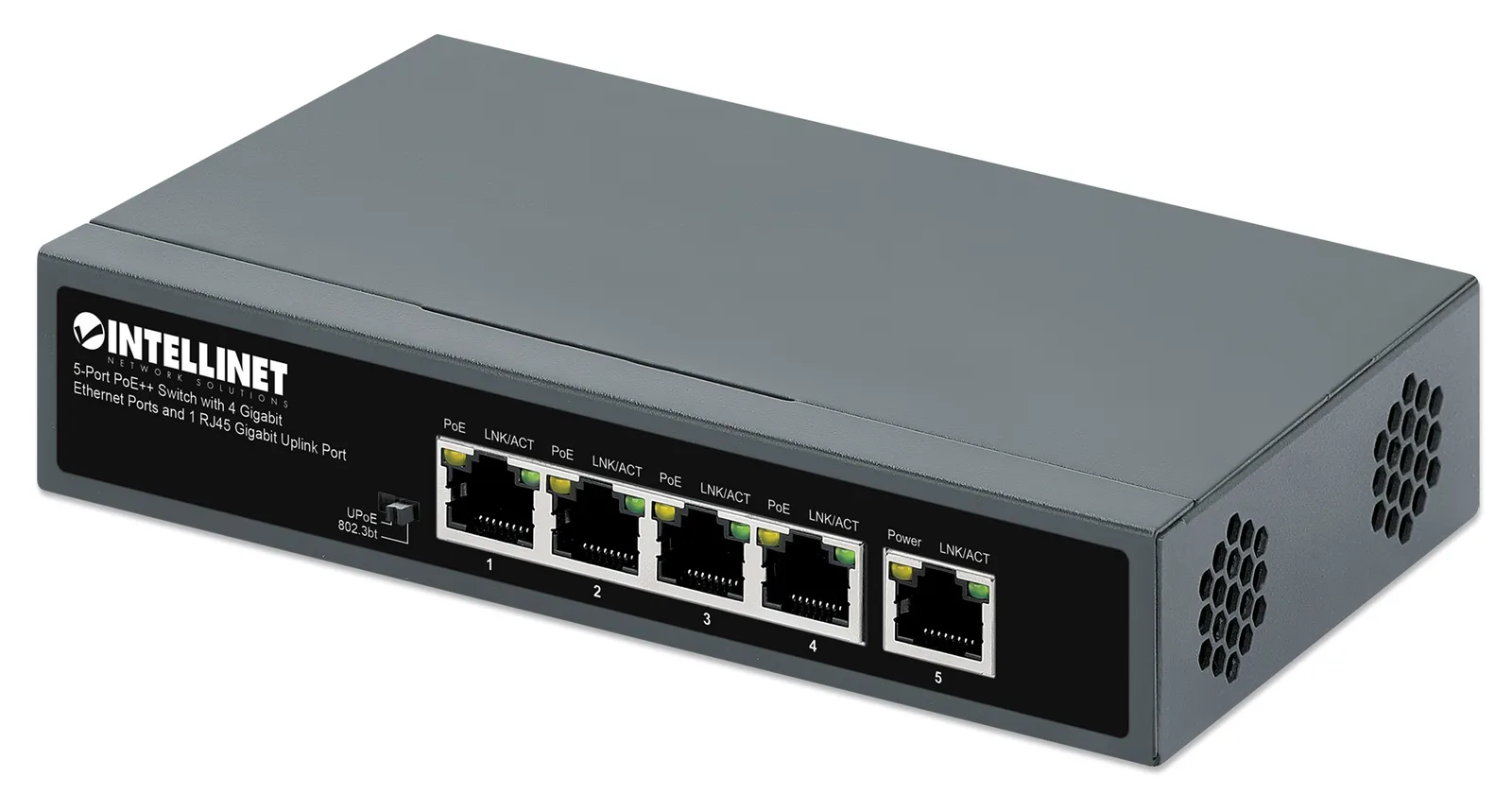Intellinet 562010-UK ağ anahtarı Yönetilmeyen Gigabit Ethernet (10/100/1000) Ethernet üzerinden güç desteği (PoE) Siyah