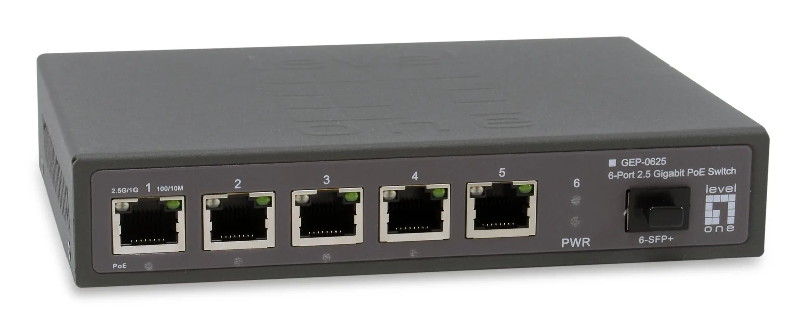 LevelOne GEP-0625 ağ anahtarı Yönetilmeyen 2.5G Ethernet (100/1000/2500) Ethernet üzerinden güç desteği (PoE) Siyah