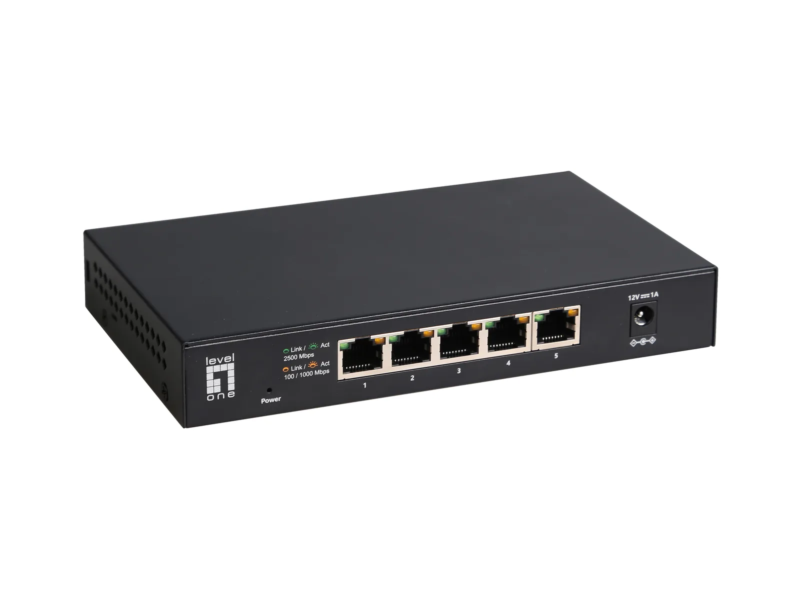 LevelOne GEU-0525 ağ anahtarı Yönetilmeyen 2.5G Ethernet (100/1000/2500) Siyah