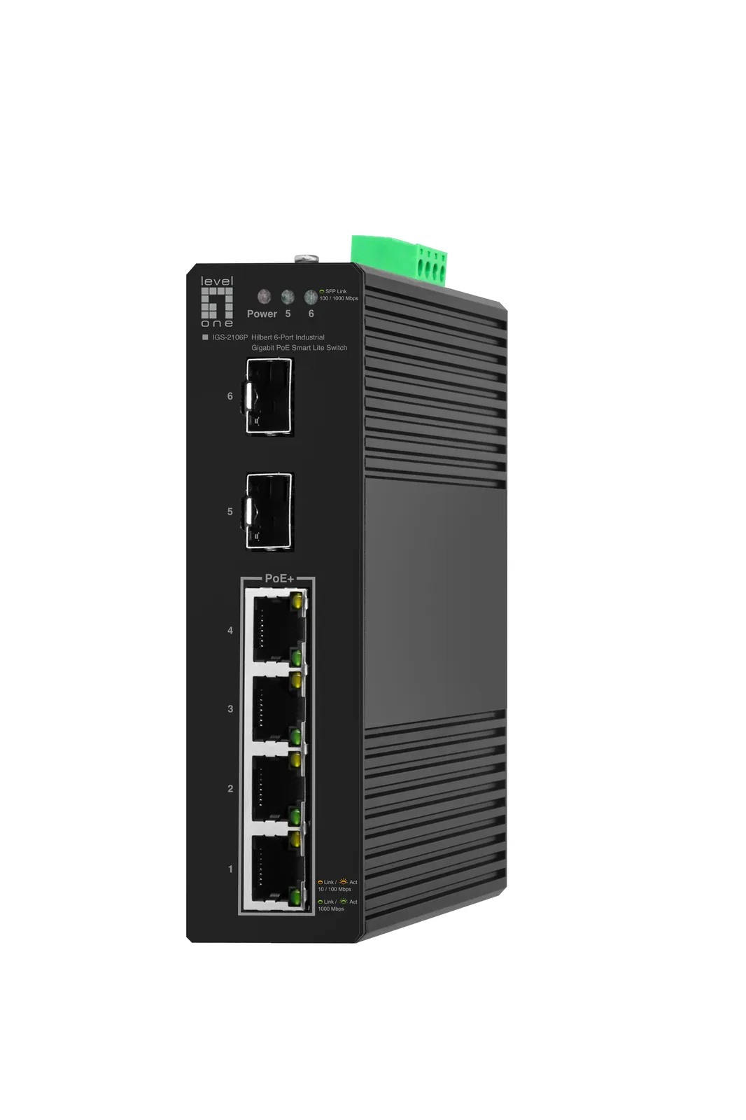 LevelOne IGS-2106P ağ anahtarı Gözetilmiş L2 Gigabit Ethernet (10/100/1000) Ethernet üzerinden güç desteği (PoE) Siyah