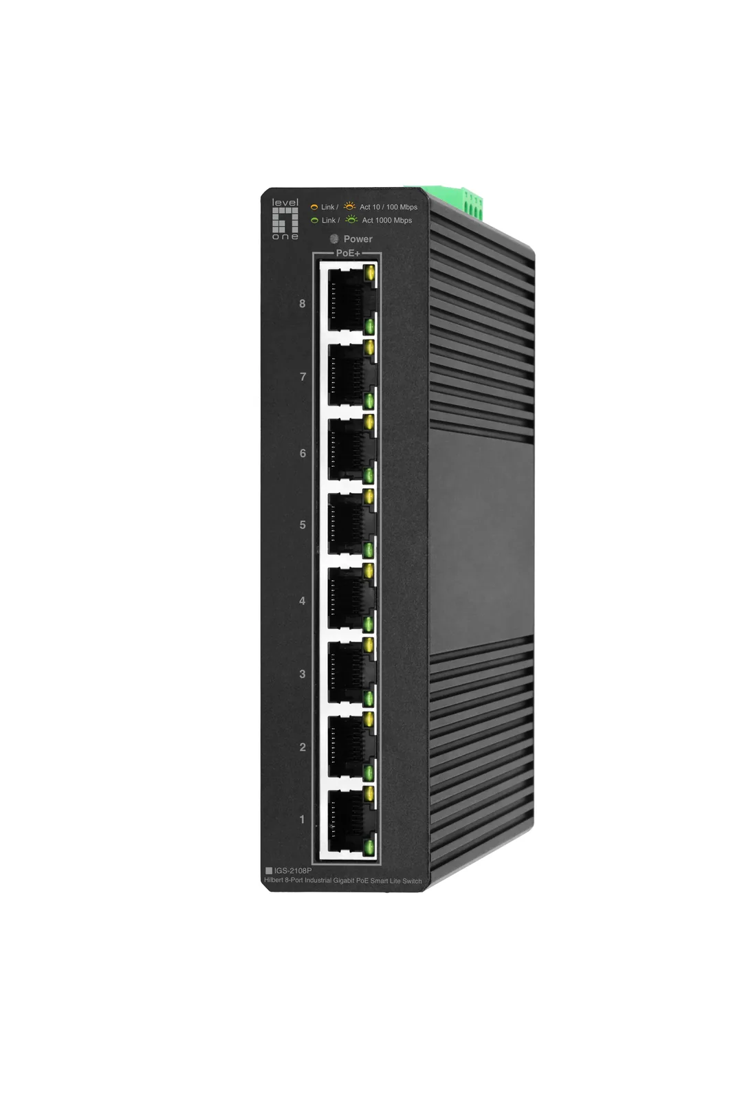 LevelOne IGS-2108P ağ anahtarı Gözetilmiş L2 Gigabit Ethernet (10/100/1000) Ethernet üzerinden güç desteği (PoE) Siyah