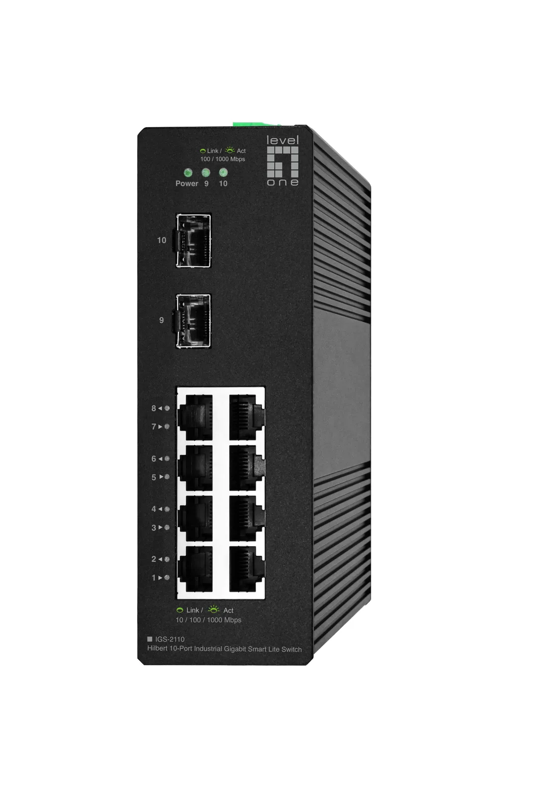 LevelOne IGS-2110 ağ anahtarı Gözetilmiş L2 Gigabit Ethernet (10/100/1000) Siyah