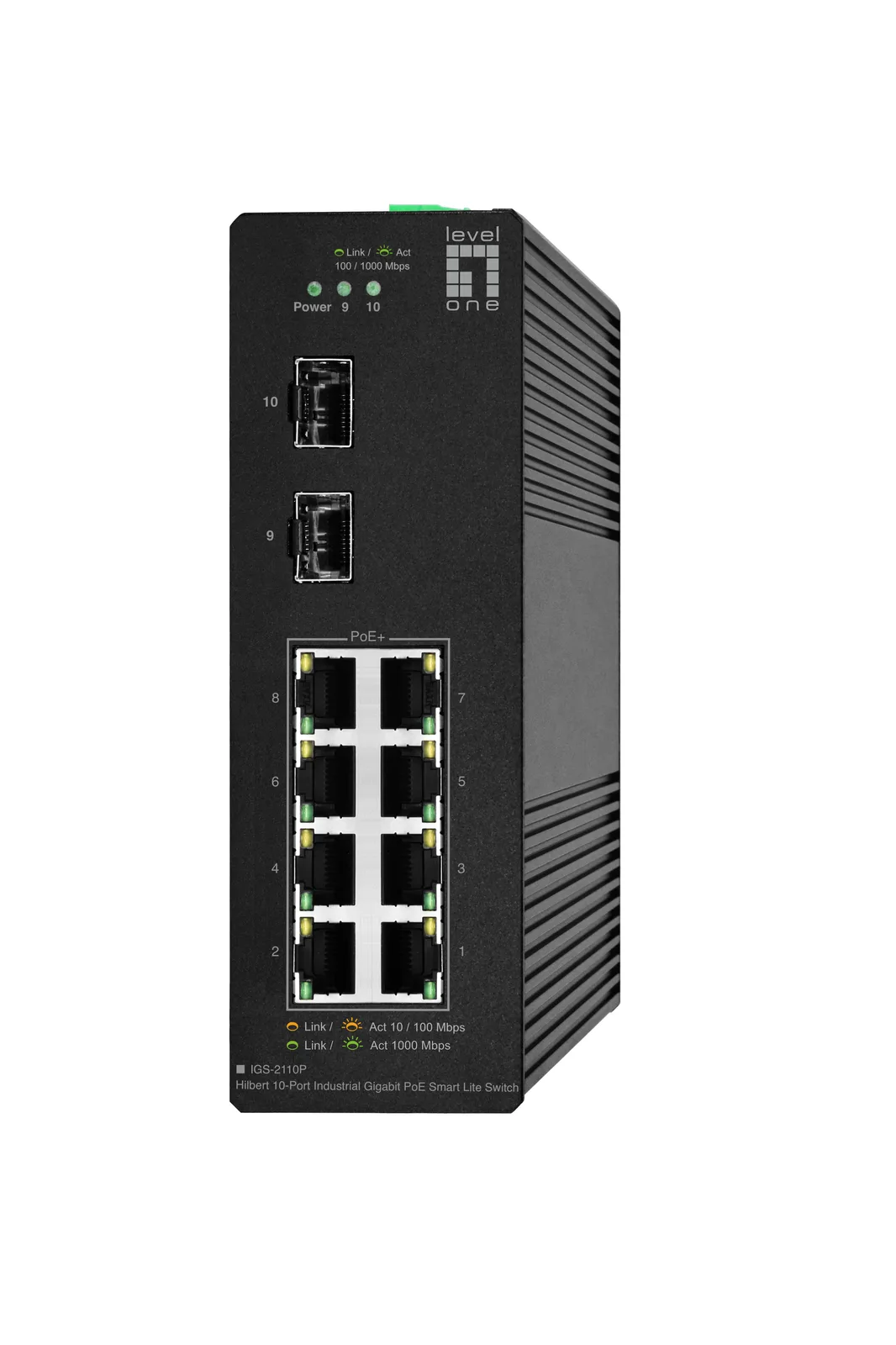LevelOne IGS-2110P ağ anahtarı Gözetilmiş L2 Gigabit Ethernet (10/100/1000) Ethernet üzerinden güç desteği (PoE) Siyah