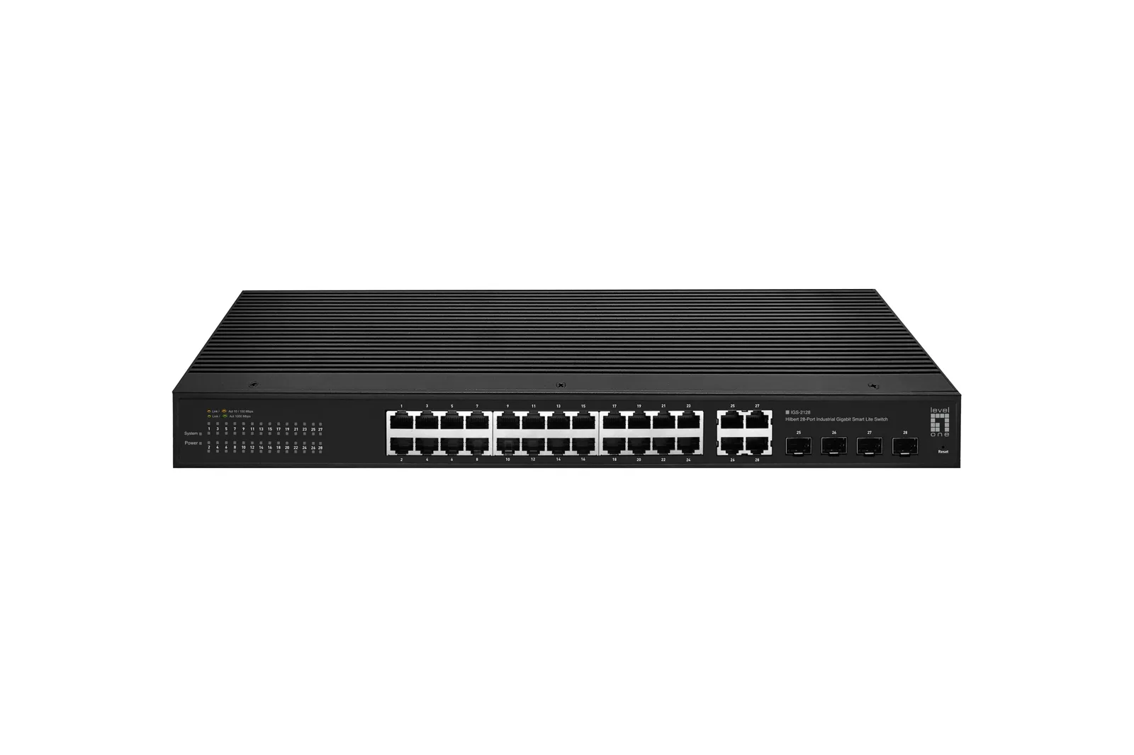 LevelOne IGS-2128 ağ anahtarı Gözetilmiş L2 Gigabit Ethernet (10/100/1000) Siyah