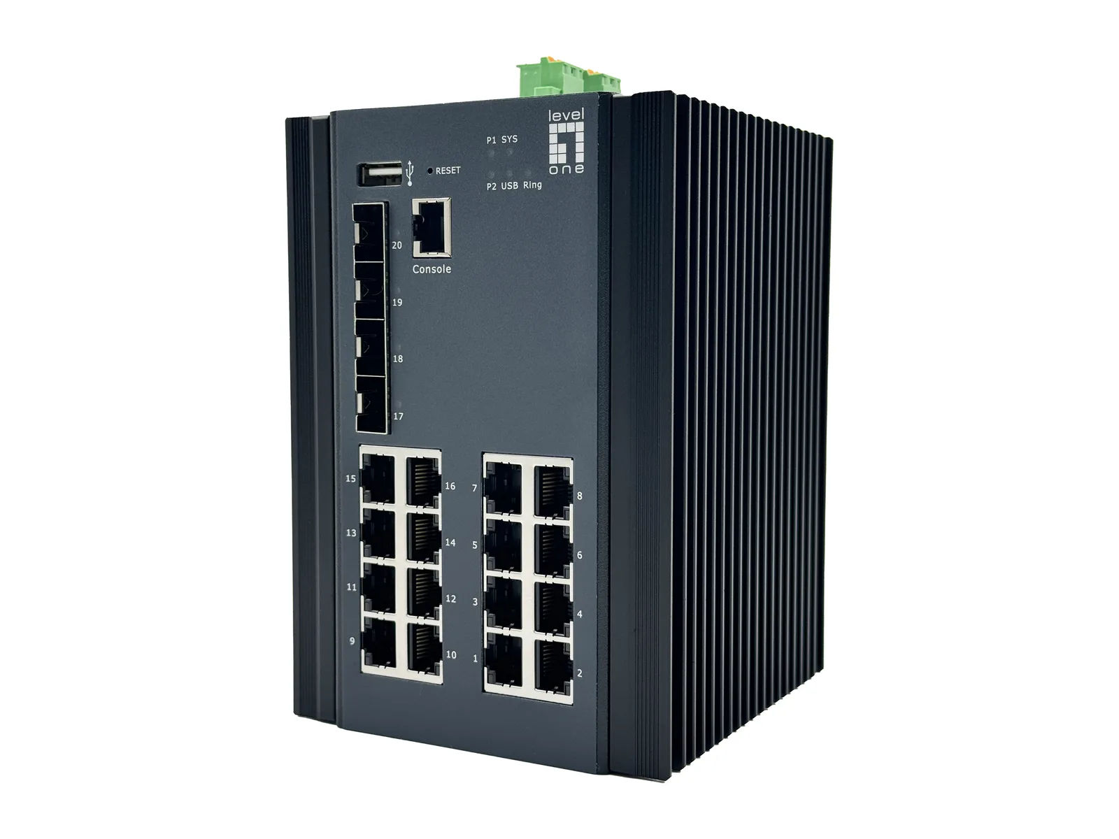 LevelOne IGU-2071 ağ anahtarı Gözetilmiş L2+ Gigabit Ethernet (10/100/1000) Siyah