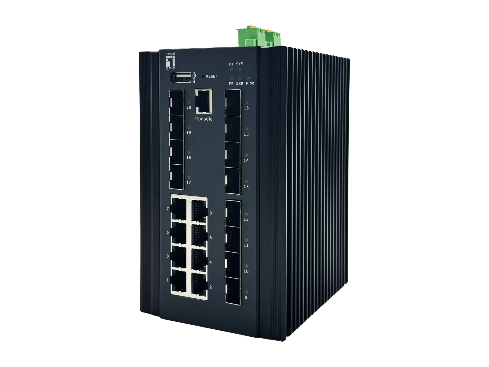LevelOne IGU-2072 ağ anahtarı Gözetilmiş L2+ Gigabit Ethernet (10/100/1000) Siyah