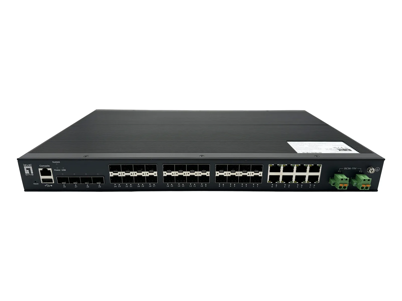 LevelOne IGU-2872 ağ anahtarı Gözetilmiş L2+ Siyah