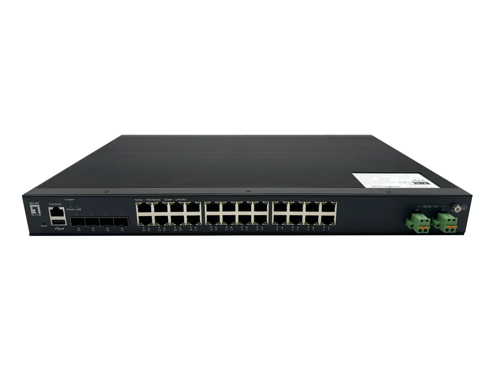 LevelOne IXP-2871 ağ anahtarı Gözetilmiş L2+ Gigabit Ethernet (10/100/1000) Ethernet üzerinden güç desteği (PoE) Siyah