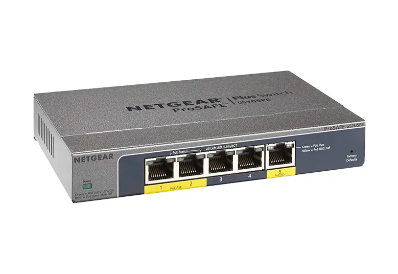 NETGEAR 5-Port ProSAFE Gigabit PoE Plus GS105PE