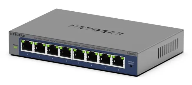 NETGEAR GS108Ev4 Yönetilmeyen L2/L3 Gigabit Ethernet (10/100/1000) Gri