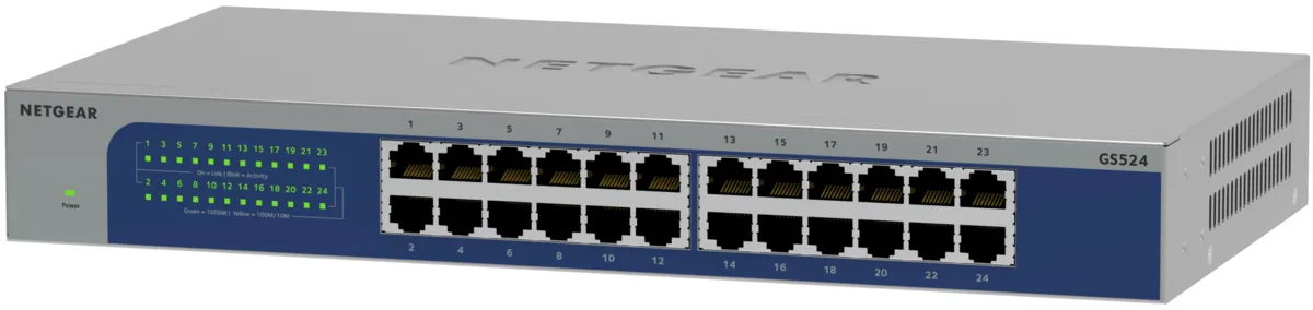NETGEAR GS524-300EUS ağ anahtarı Yönetilmeyen Gigabit Ethernet (10/100/1000) Gri
