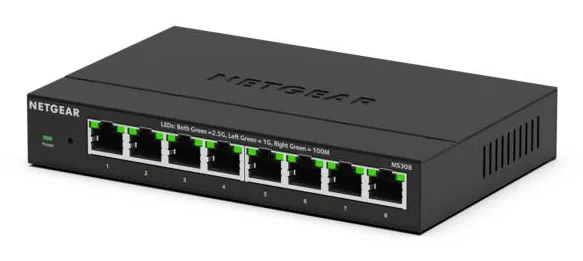 NETGEAR MS308E Yönetilmeyen 2.5G Ethernet (100/1000/2500) Siyah